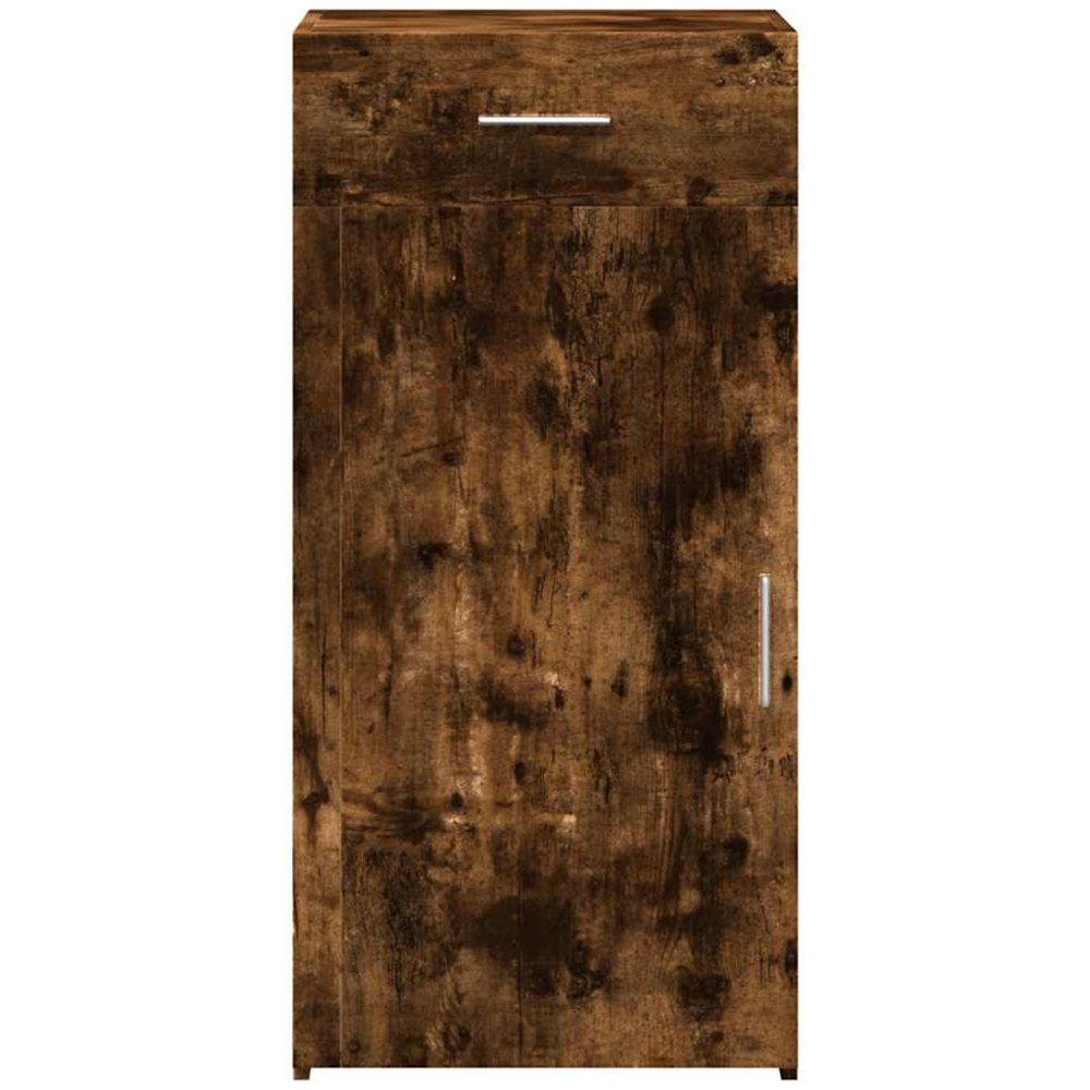 vidaXL Single Door Single Drawer Smoked Oak Sideboard Image 4