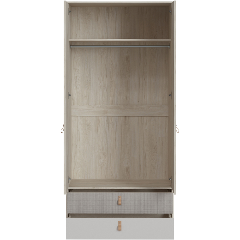 Florence Denim 2 Doors 2 Drawers Light Walnut Cashmere Wardrobe Image 3