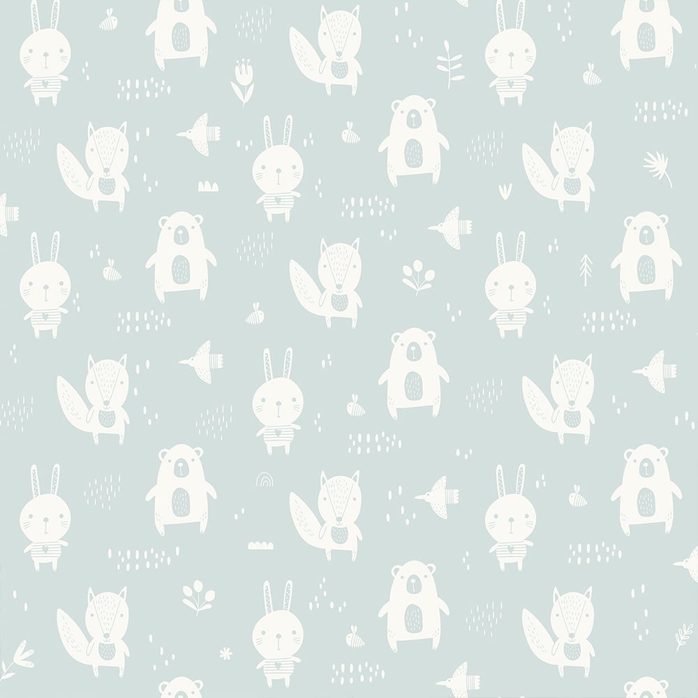 Muriva Little Critters Duck Egg Wallpaper Image 1