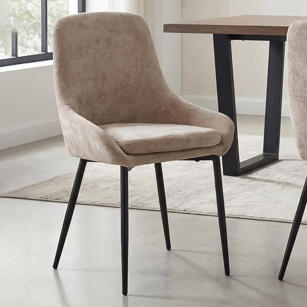 Portland Valenza Mink Curved Back Dining Chair Image 1