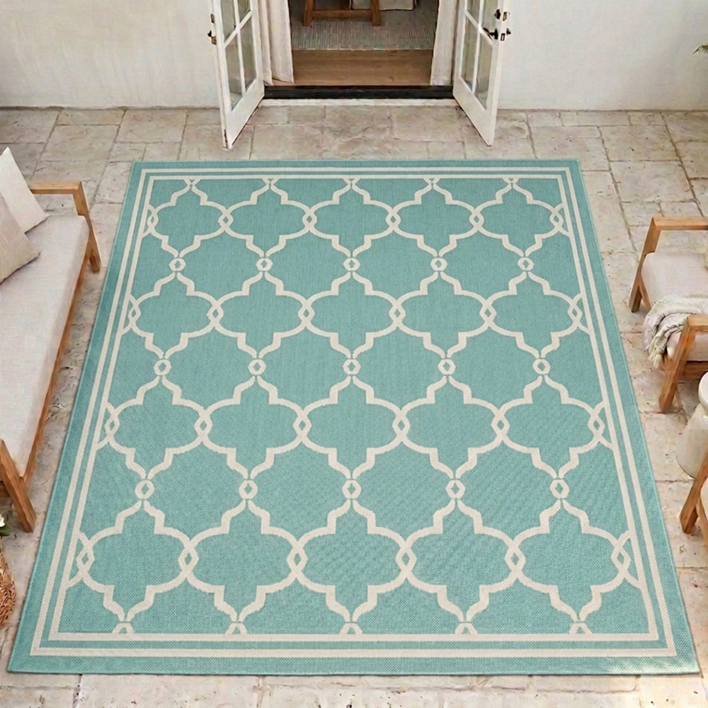 Portland Rugstyle Aqua Spanish Tile Rug 200 x 290cm Image 1