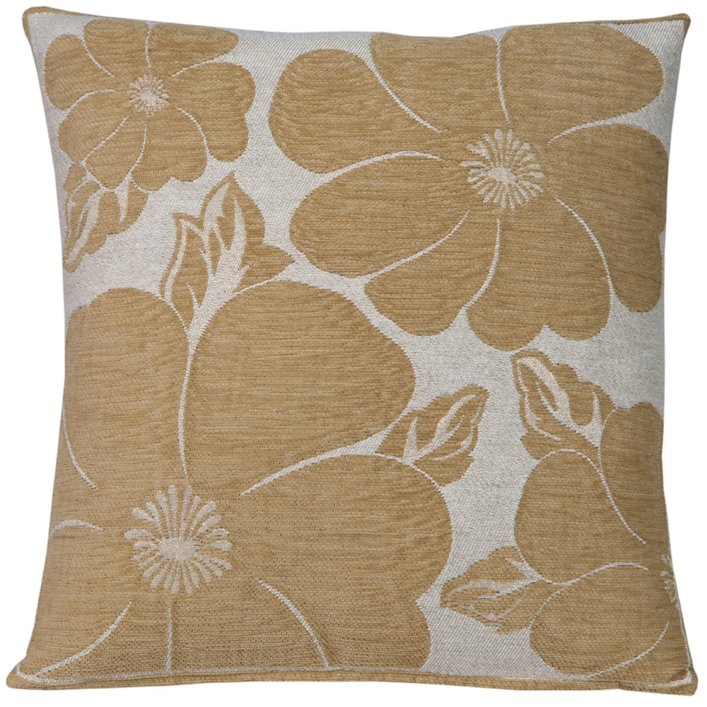 Velosso Poppy Latte Chenille Filled Cushion 43 x 43cm 2 Pack Image 1