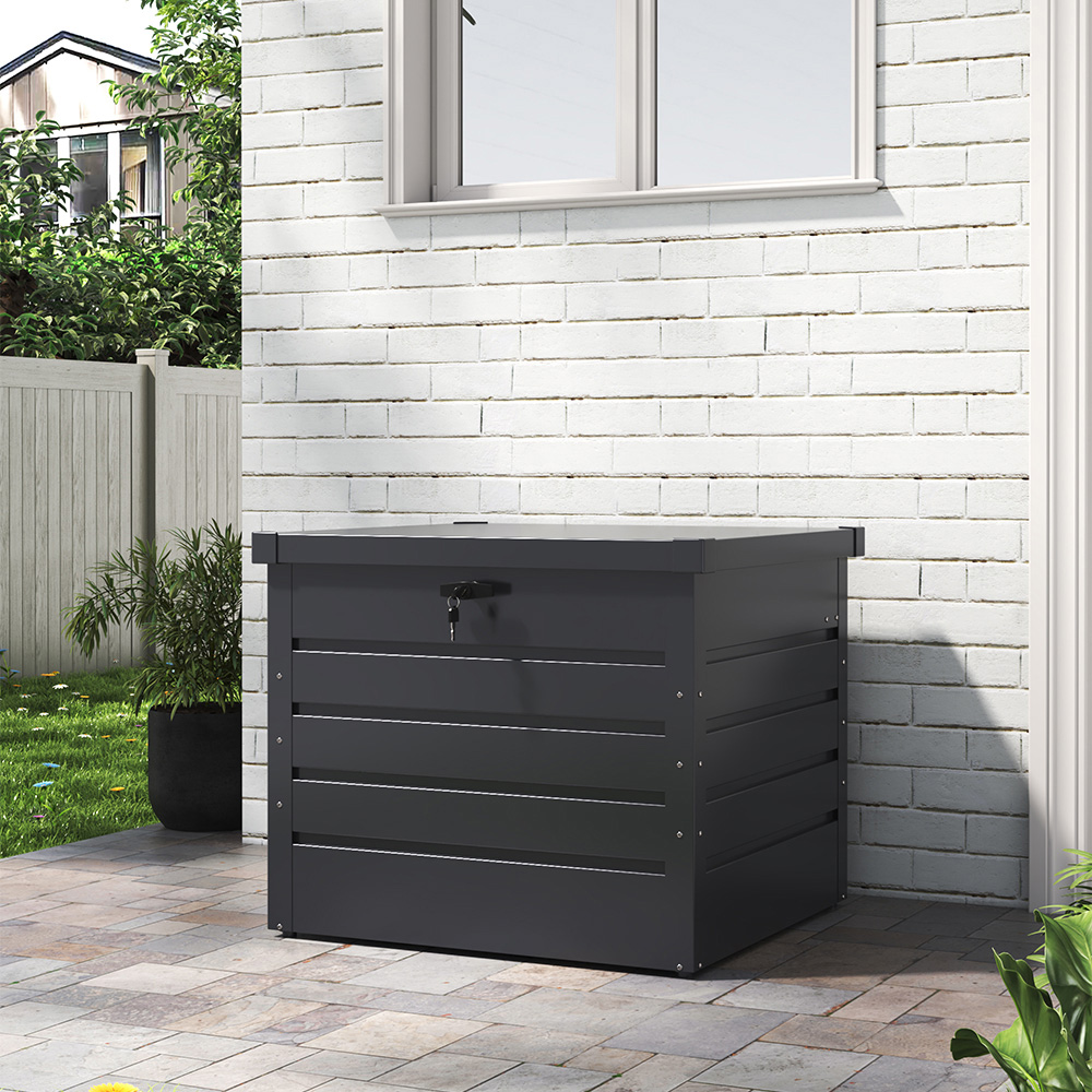 Living and Home 200L Steel Lockable Garden Storage Box Image 2