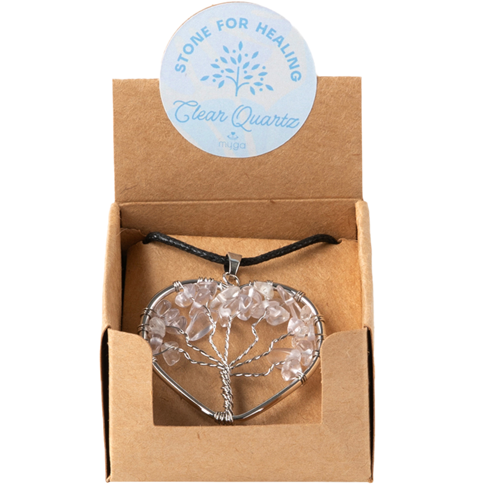 Myga Clear Quartz Tree of Life Pendant Image 1