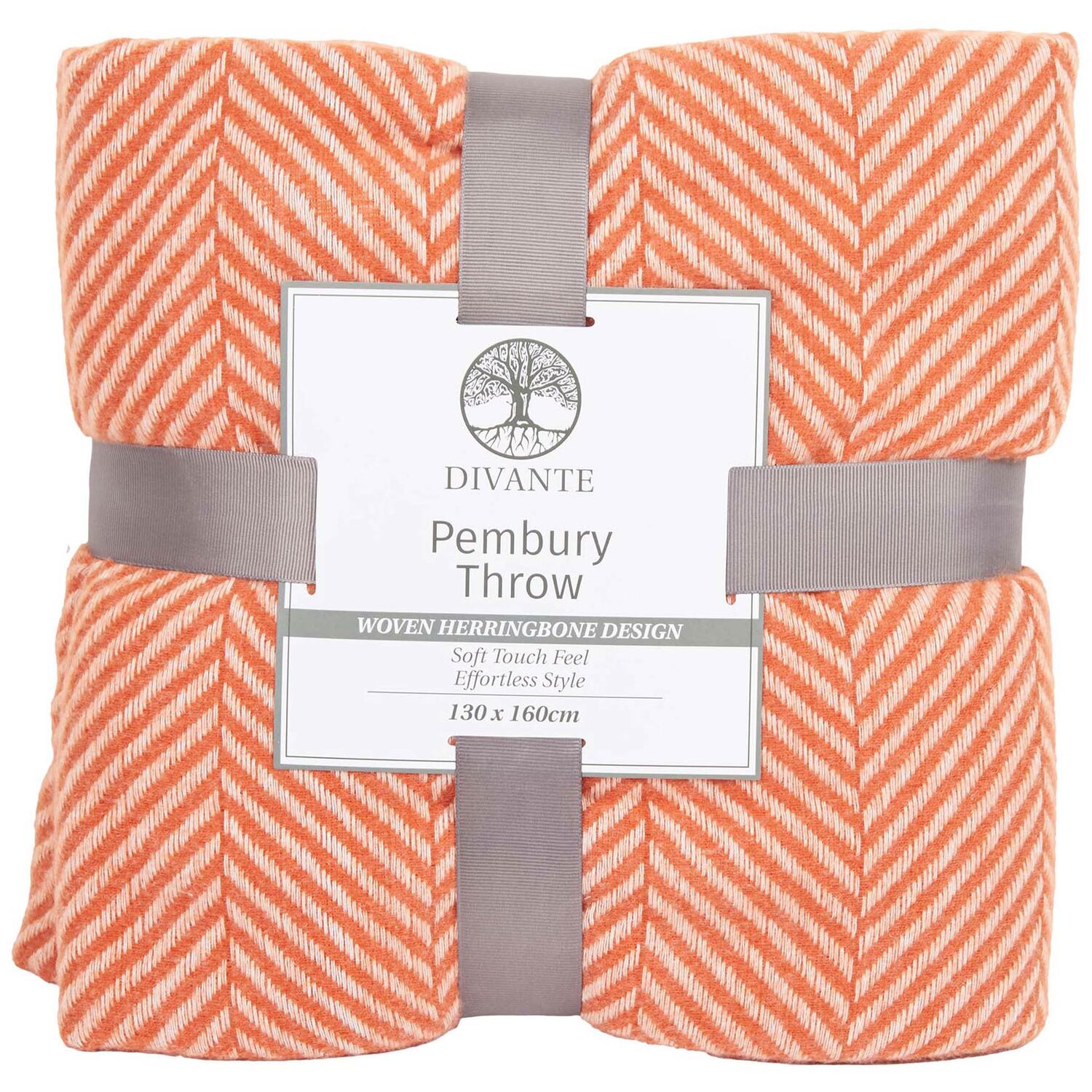 Divante Pembury Herringbone Throw - Rust Image 1
