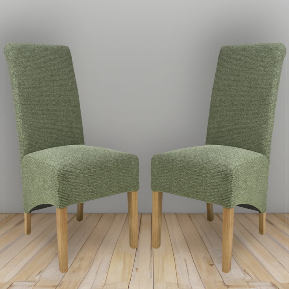 Shankar Krista Set of 2 Green Weave Dining Chair Image 1