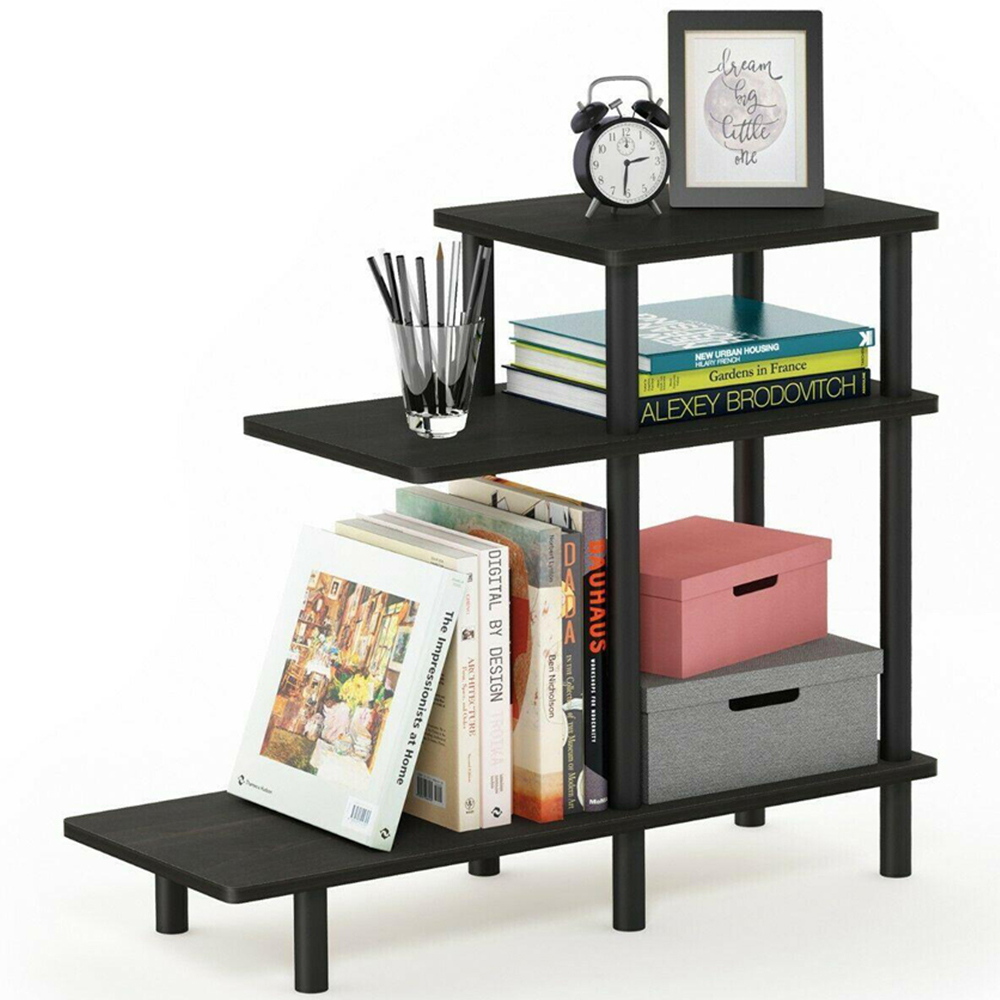 Walplus 2 Shelf Espresso Black Turn-N-Tube Side Table Image 4