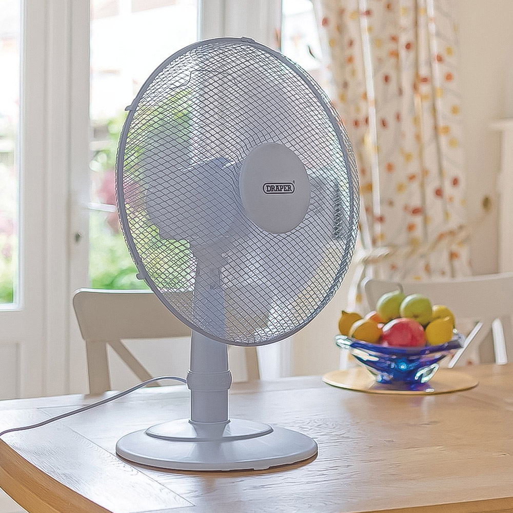 Draper White Desk Fan 16 inch Image 2