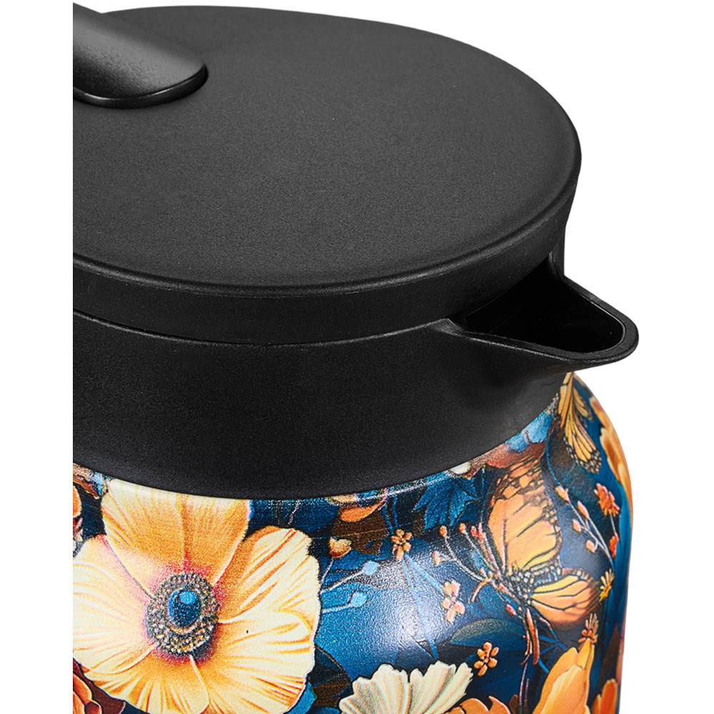 Living and Home Morris Style Vintage Floral Stainless Steel Thermal Teapot with Infuser 1L Image 4