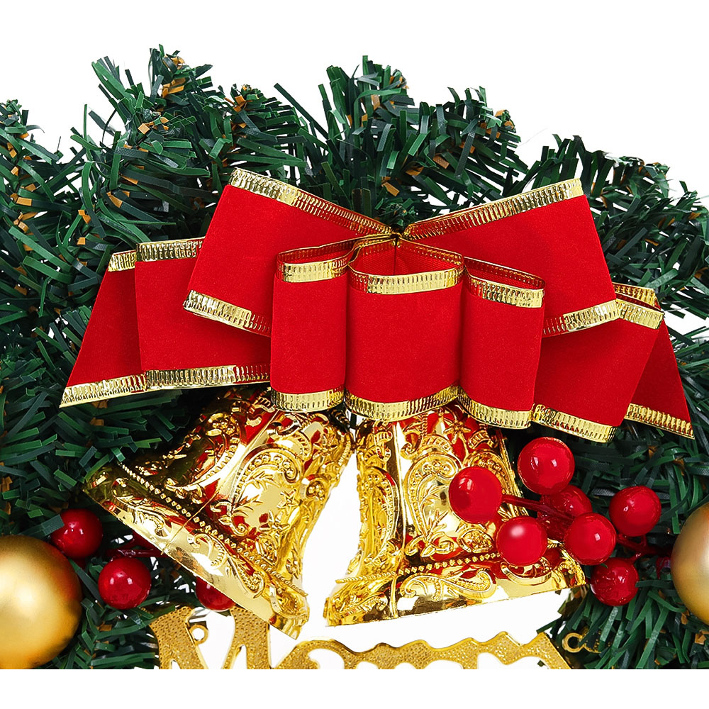 Living and Home Christmas Wreath with Baubles and Berries 30cm Image 4