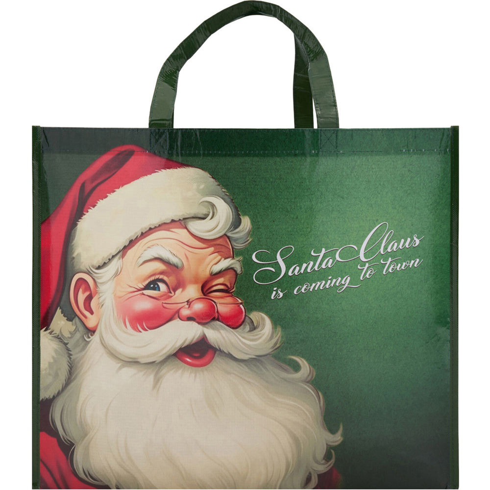 Retro Santa Christmas Shopping Bag Image 3