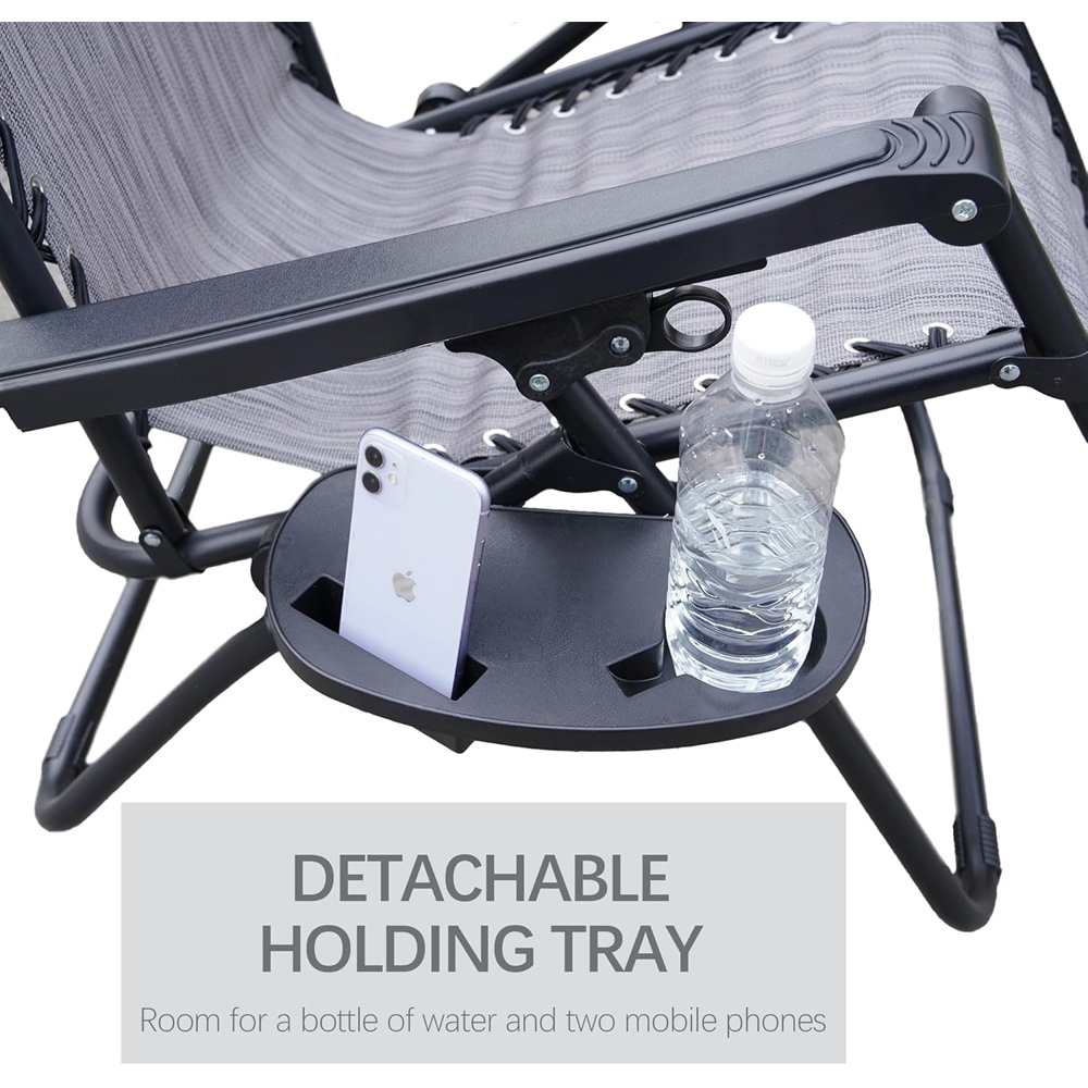 Alivio 2 Pack Grey Zero Gravity Reclining Sun Loungers Image 5