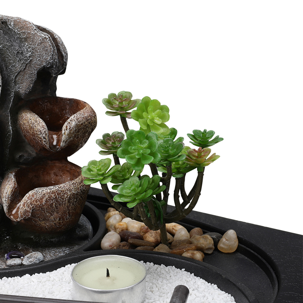 Living and Home LED Buddha Zen Tabletop Fountain Image 5