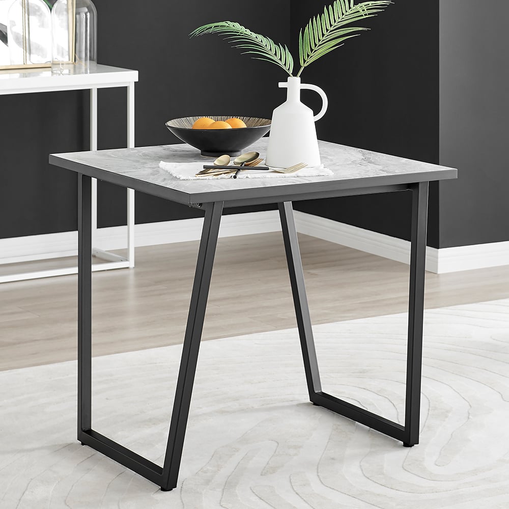 Furniturebox Copeland Cesano Marble Effect 2 Seater Dining Set White Blue and Gold Image 2