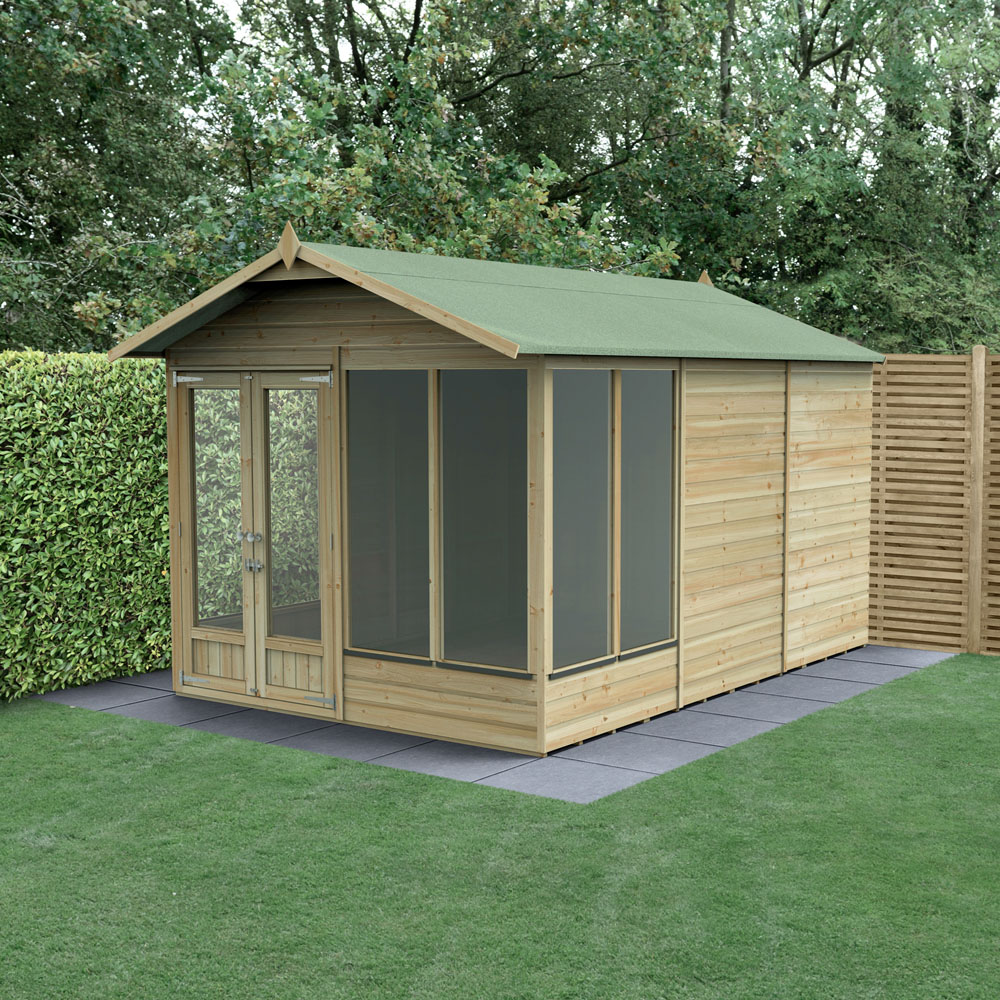 Forest Garden 8 x 12ft Beckwood Double Door 6 Window Apex Summerhouse Image 2