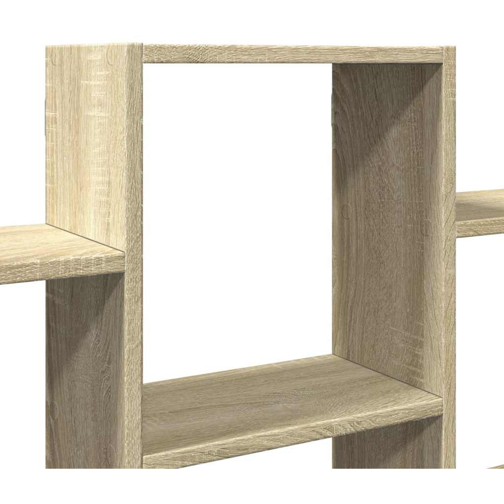 vidaXL 8 Shelf Sonoma Oak Floating Wall Shelf Image 6
