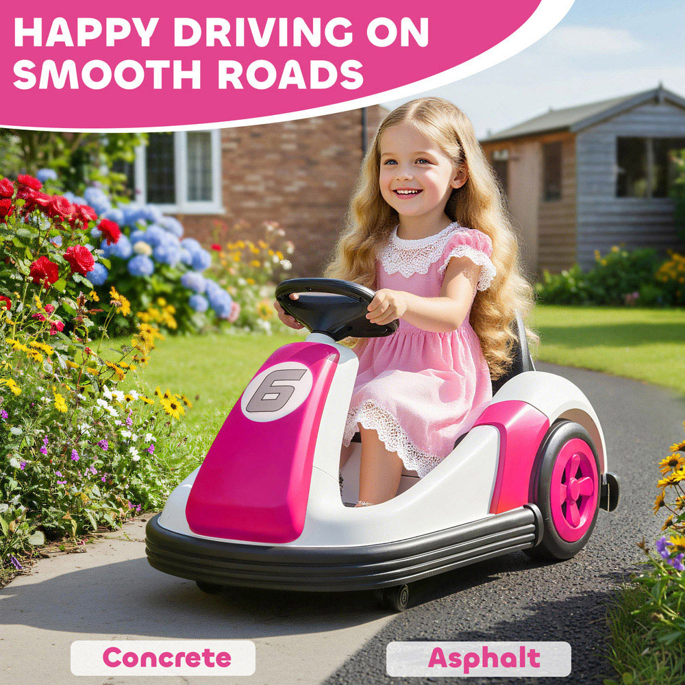 Tommy Toys Kids Pink 360 Degree Rotating Ride On Bumper Car with Safety Belt Image 8