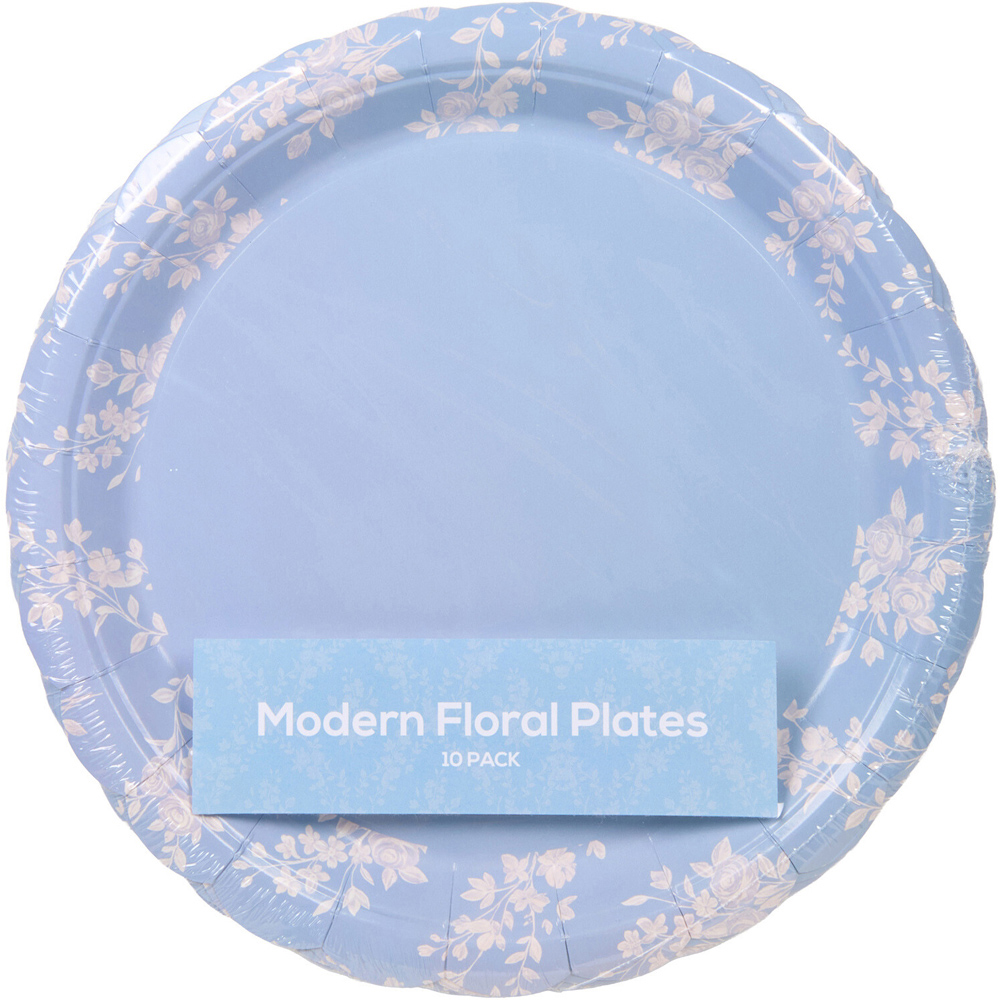 Pack of 10 Modern Floral Plates Image 3