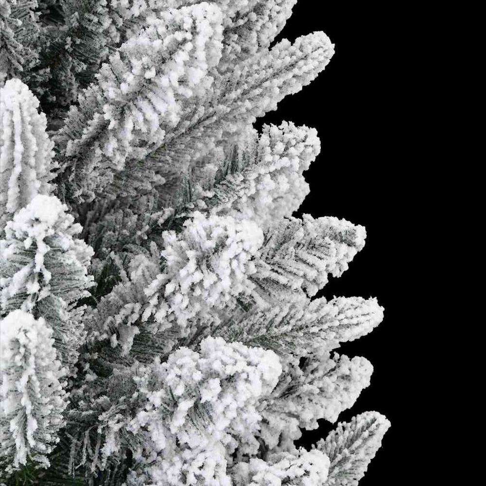 vidaXL Pre-Lit Blue Baubles Artificial Snow Flocked Christmas Tree 7ft Image 7
