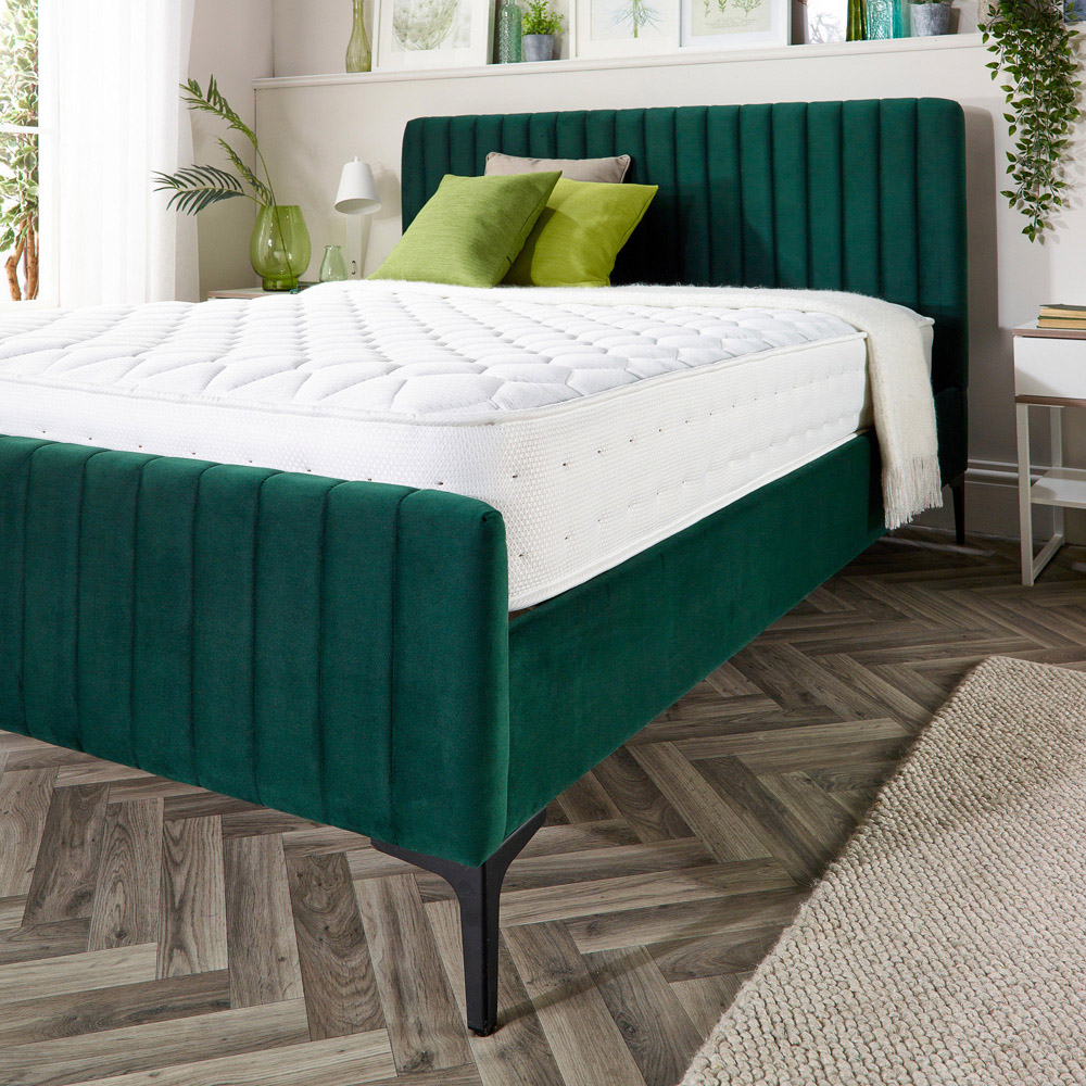 Aspire Furniture Vermont King Size Emerald Green Brushed Velvet Bed Frame Image 3