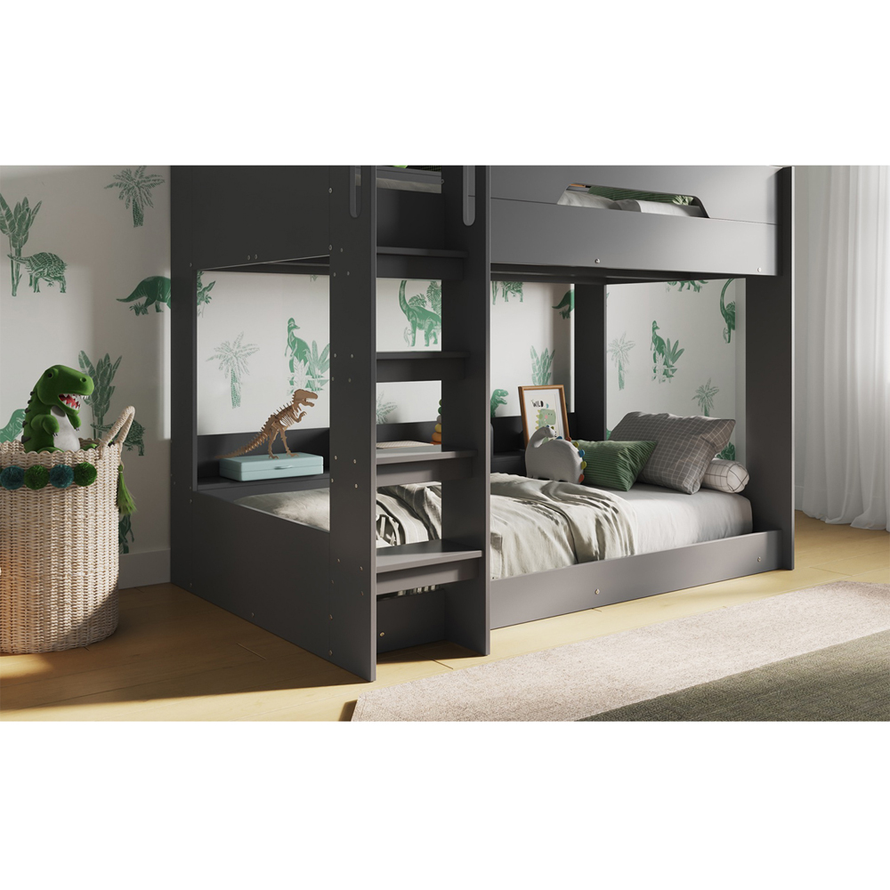 Flair Gravity Grey Low Bunk Bed with Shelves Image 4