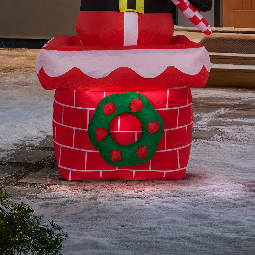 Santa Snowman Rotating Inflatable Standing Decoration Image 6