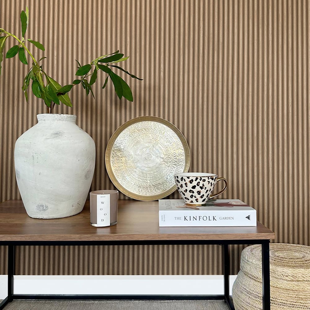 Belgravia Decor Misaki Dark Wood Wallpaper Image 2