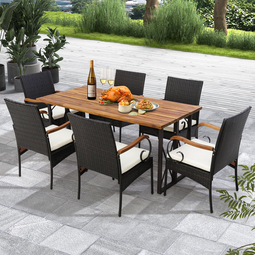 Costway Set of 2 Wicker Garden Chair Image 4