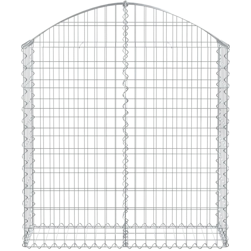 vidaXL Silver Galvanised Iron Arched Gabion Basket 100 x 30 x 100/120cm Image 2