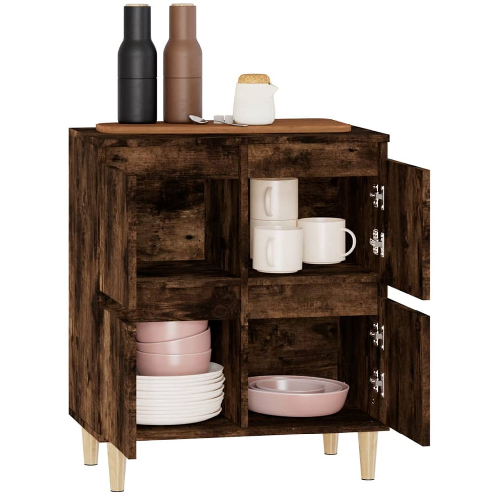vidaXL 4 Door Smoked Oak Sideboard Image 5