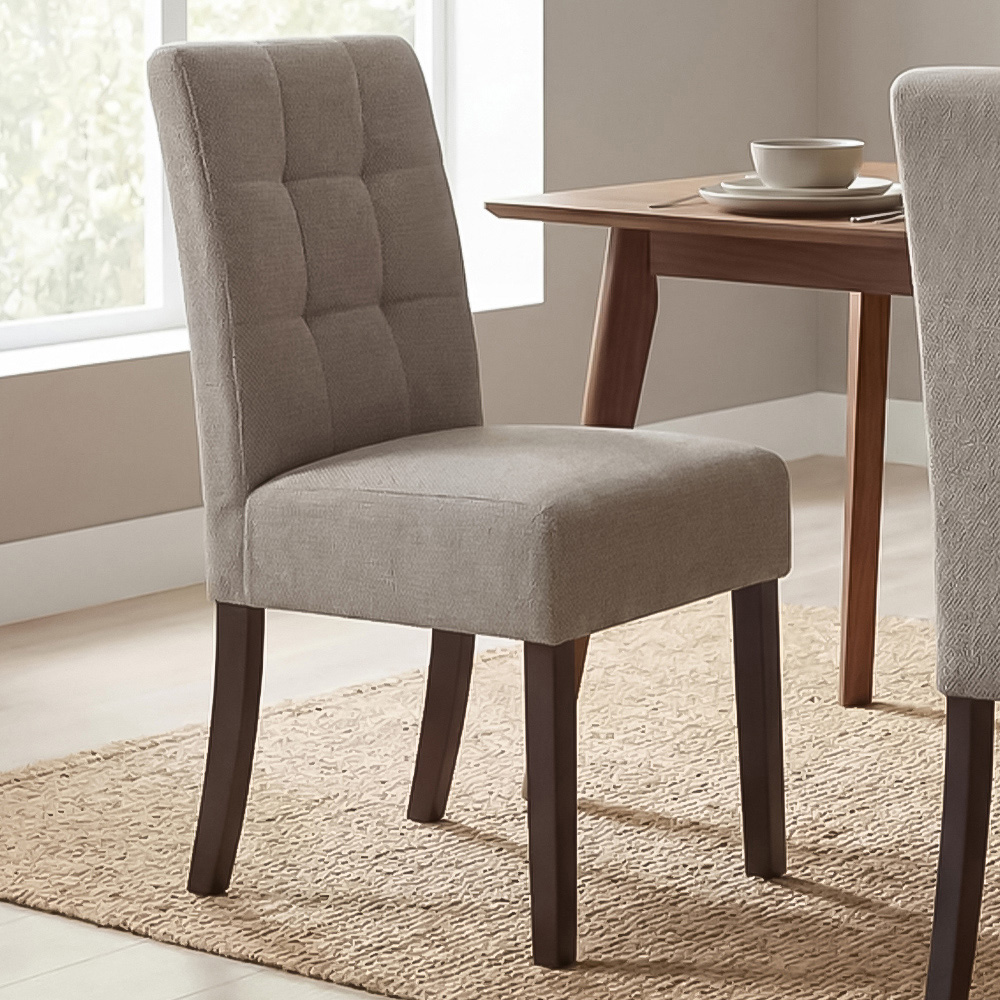 Portland Harlow Mocha Weave Natural Legs Waffle Back Dining Chair Image 1