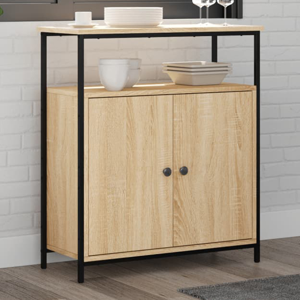 vidaXL 2 Door Single Shelf Sonoma Oak Sideboard Image 1