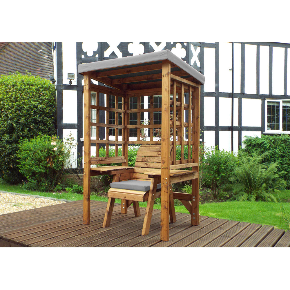 Charles Taylor Wentworth Single Seater Arbour with Grey Roof Cover Image 3