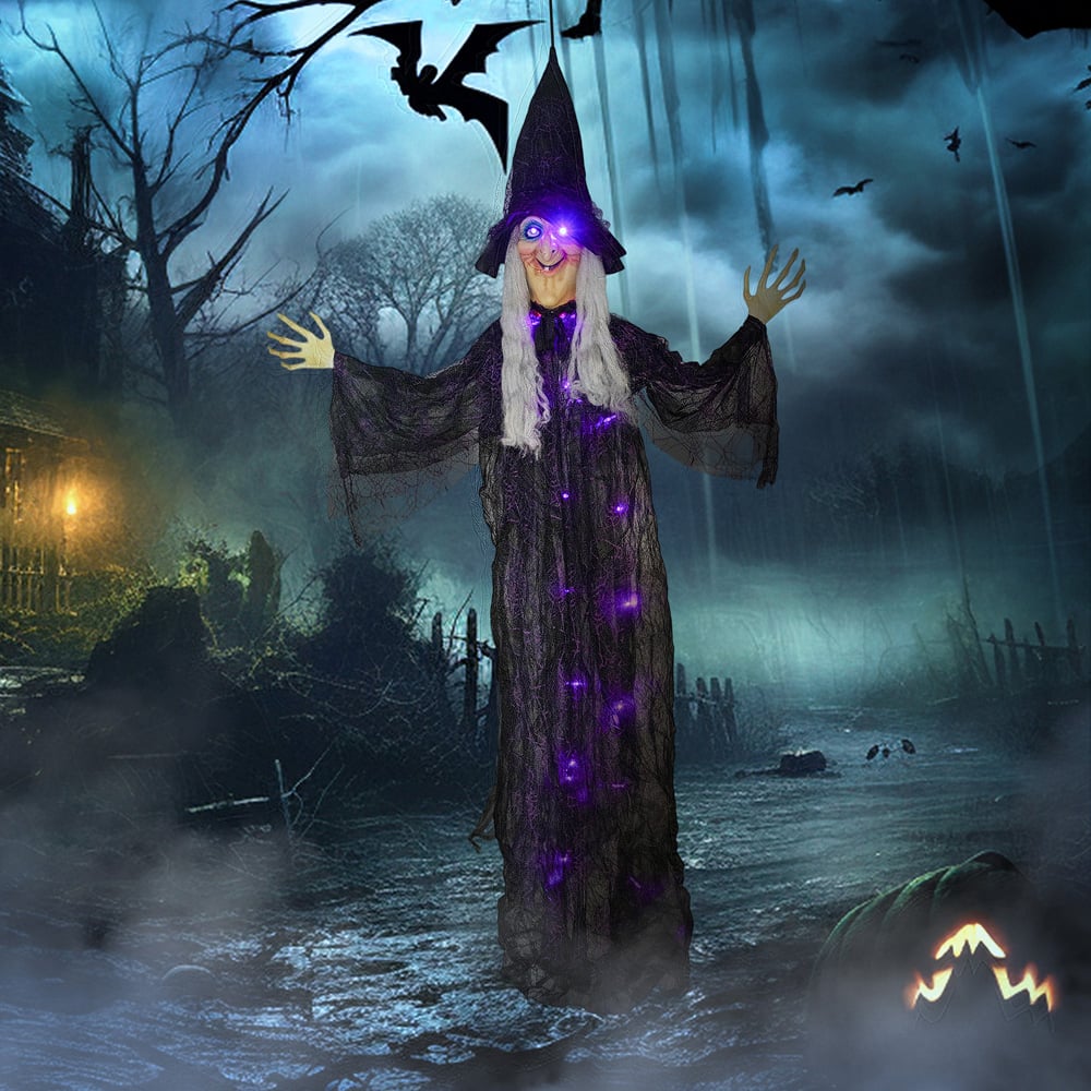 Outsunny Voice Activated Animatronics Witch Halloween Decoration 6ft Image 3