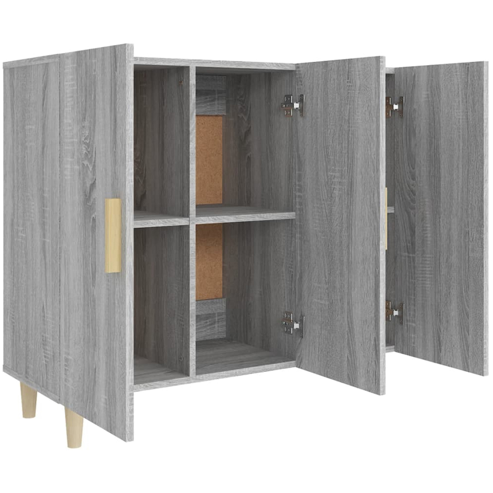 vidaXL 3 Door Grey Sonoma Sideboard Image 5