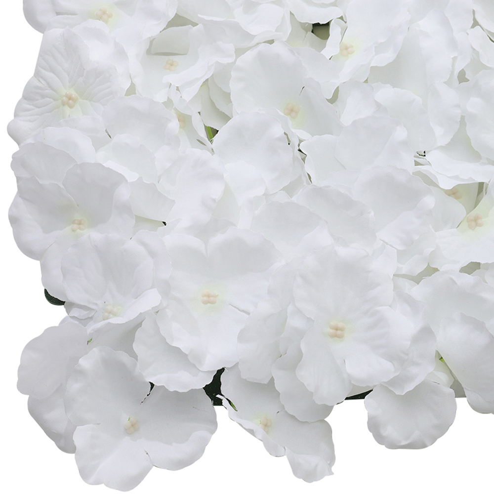 Living and Home White Silk Hydrangea Wall Panel 60 x 40cm Image 4