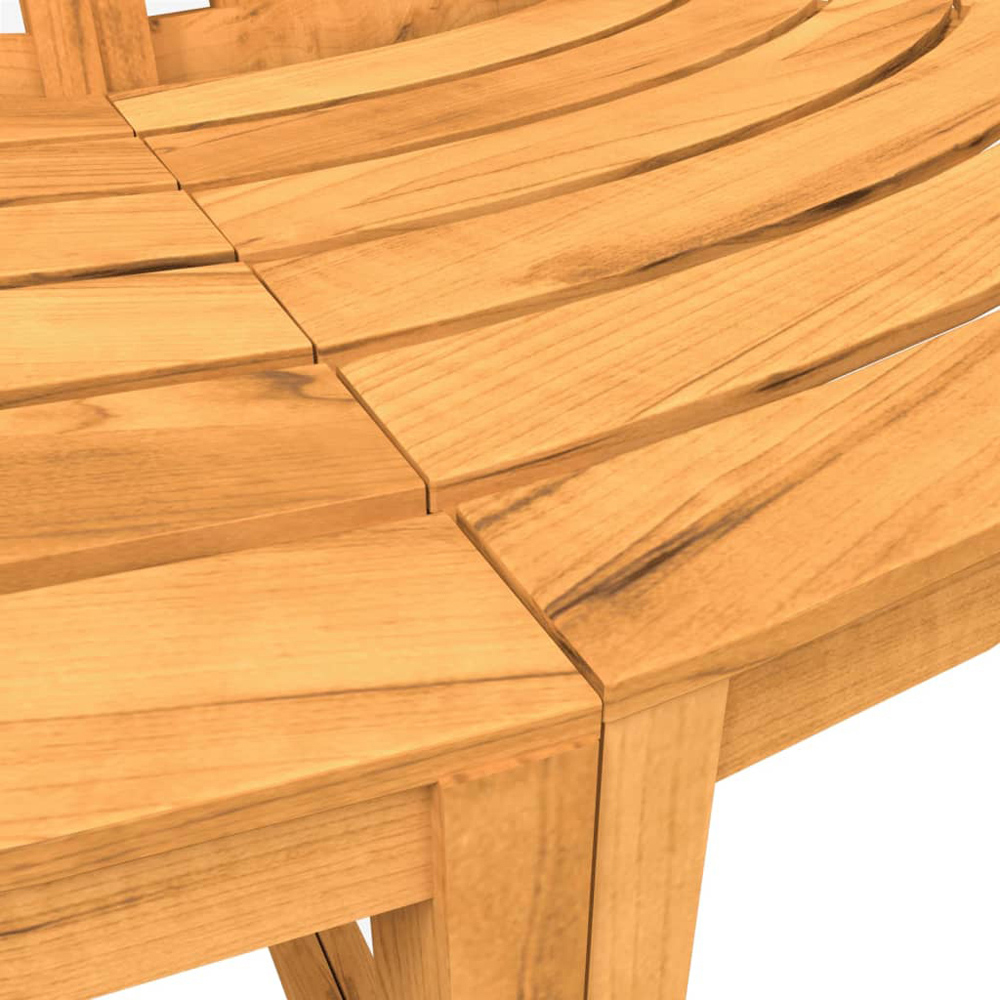vidaXL 4 Seater Natural Solid Teak Wood Half Round Tree Bench Image 5