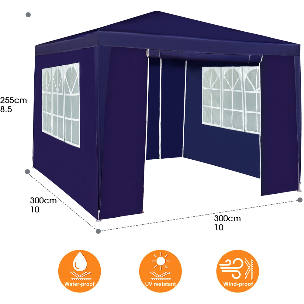 Blue 3 x 3m Event Gazebo with Removable Sides Image 6