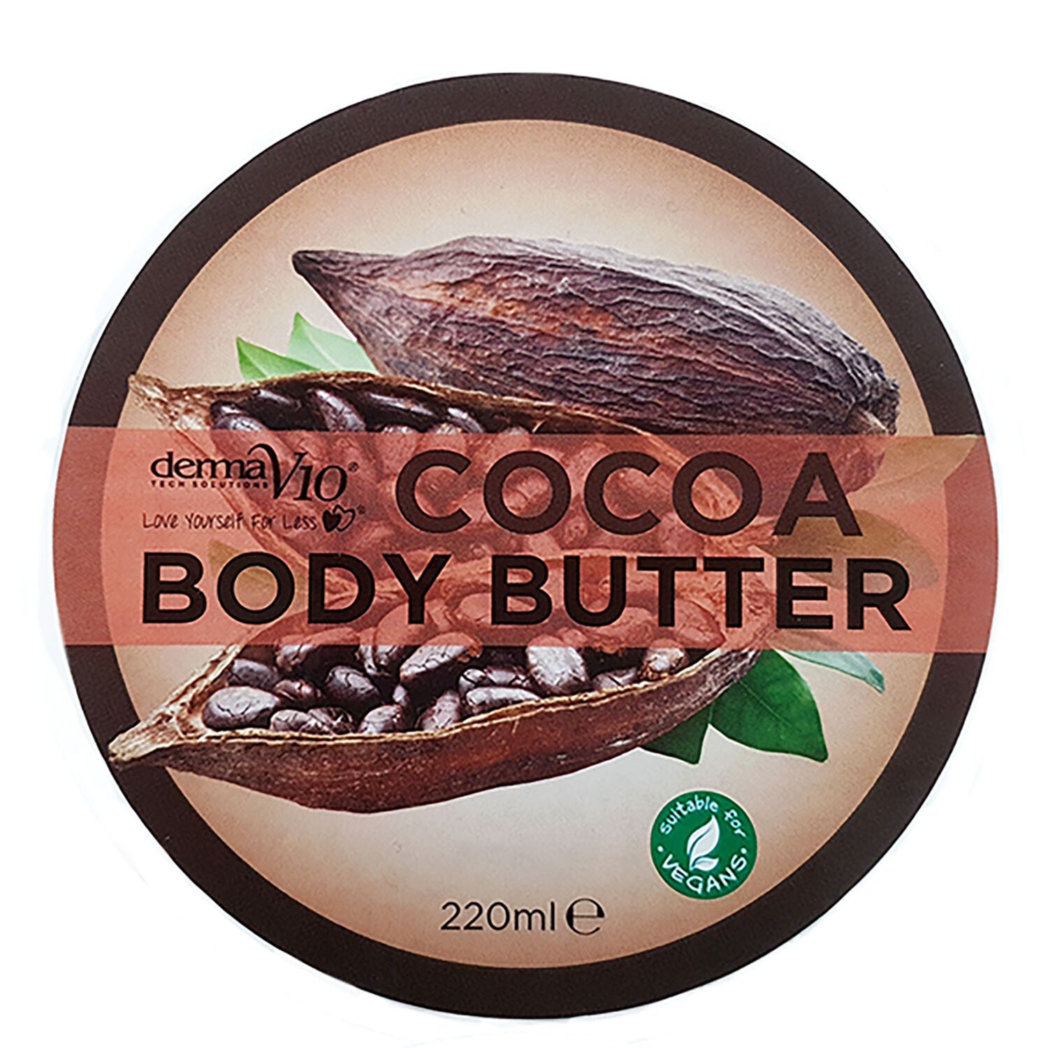 Derma V10 White and Brown Cocoa Body Butter 220ml Image 1