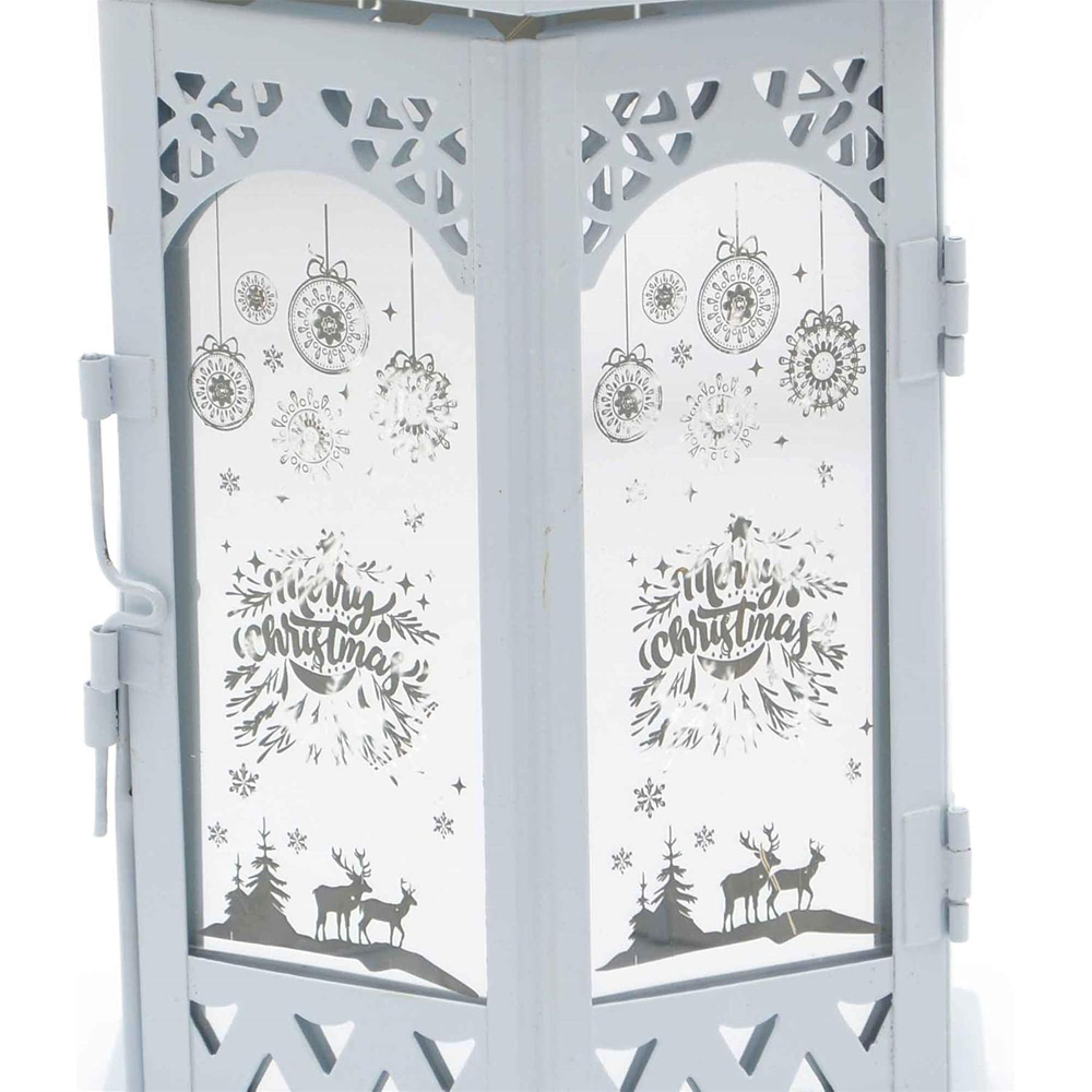 Shatchi White LED Lantern Christmas Decoration Image 3