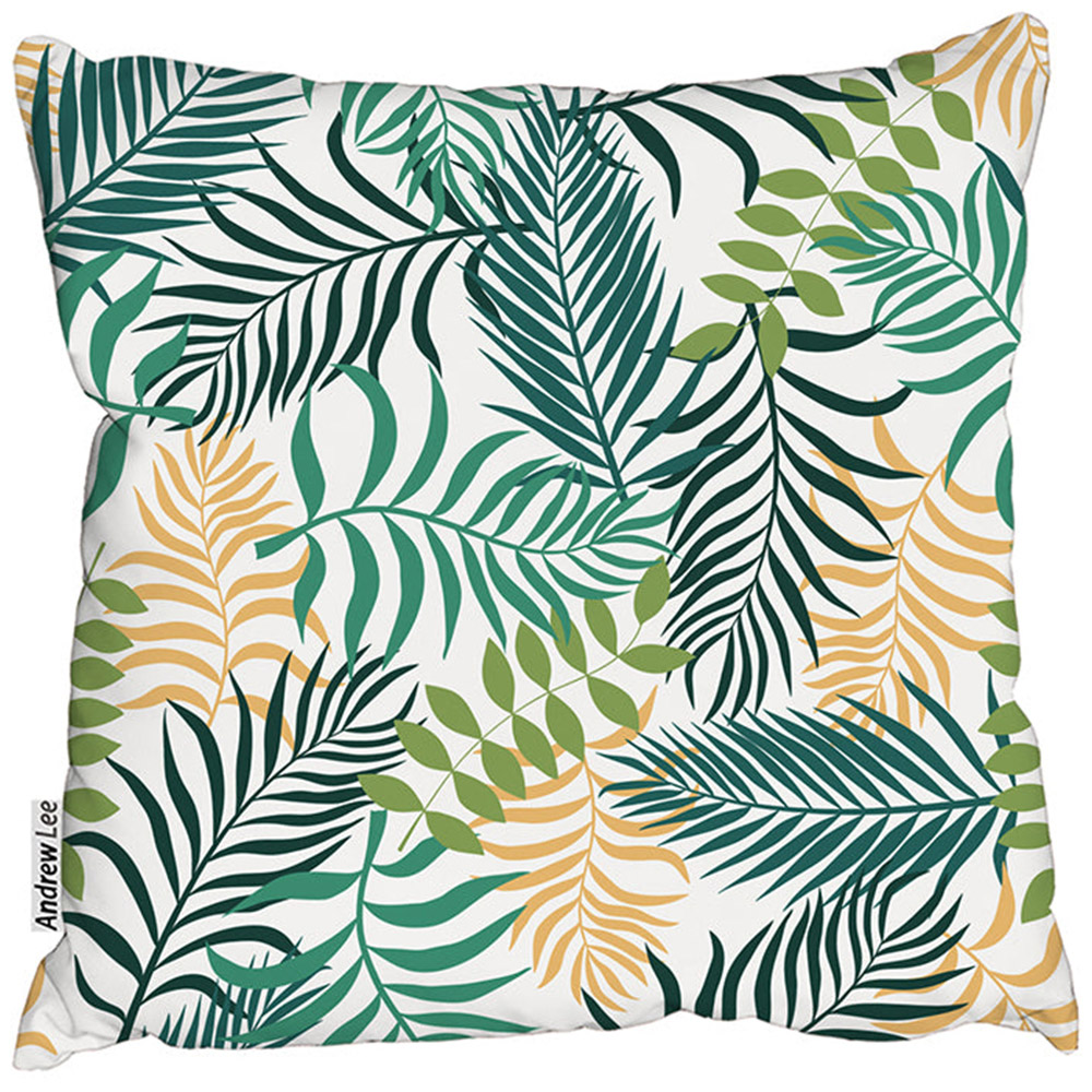 Benjamin Tate Design Green Tropical Palm Outdoor Cushion 60 x 60cm Image 1