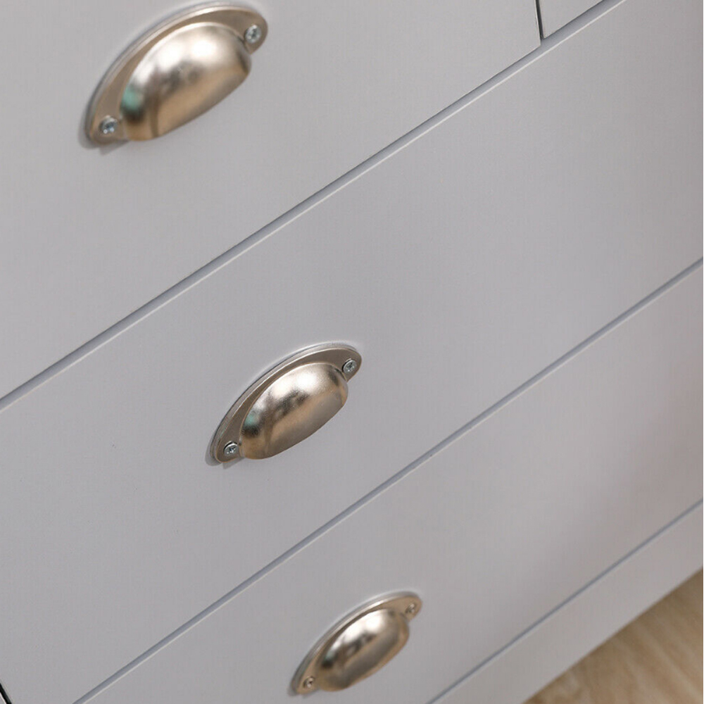 FurnitureHMD 4 Drawer Grey and Oak Effect Wooden Chest of Drawers Image 4