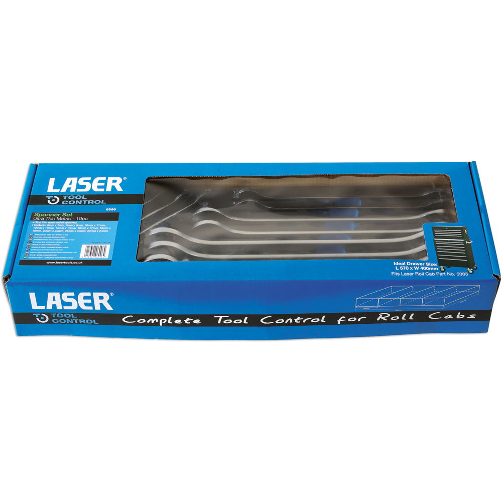 Laser 10 Piece 6-14mm Ultra Thin Open Ended Spanner Set Image 5