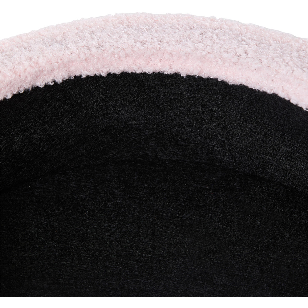 Living and Home Pink and White Teddy Fleece Hidden Storage Stool Image 6