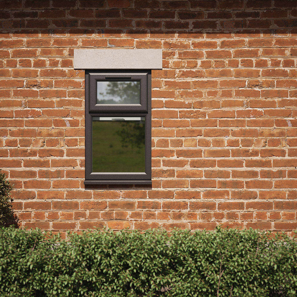 Crystal Black and White Top Hung Over Fixed Light Clear Triple Glazed Window 610 x 1190mm Image 4