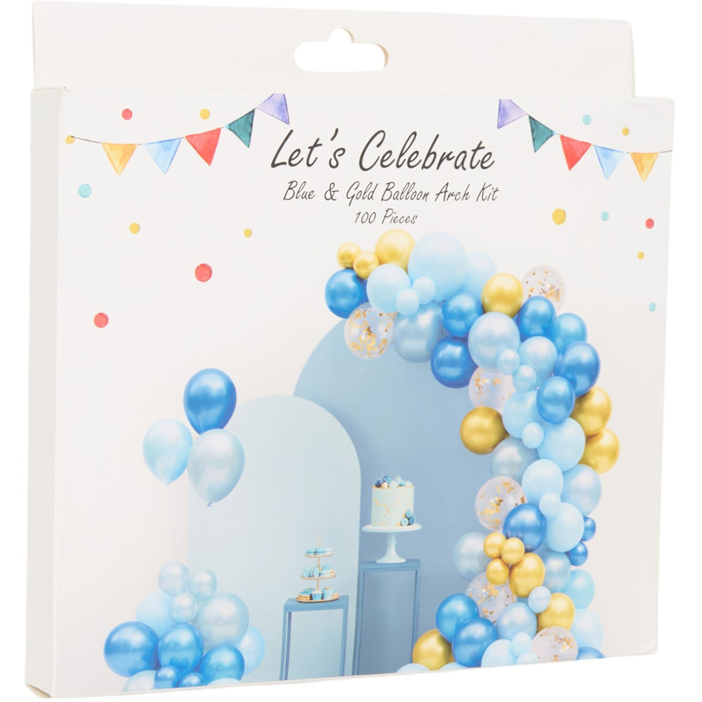 Balloon Arch Kit Blue and Gold Image 2