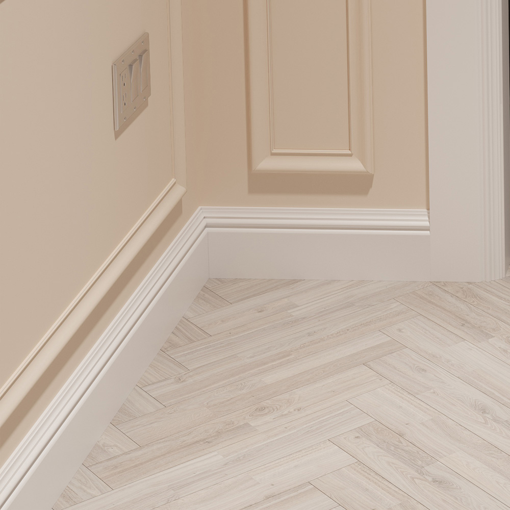 National Skirting White Primed Venice Skirting Board 18mm 195 x 4200mm Image 2