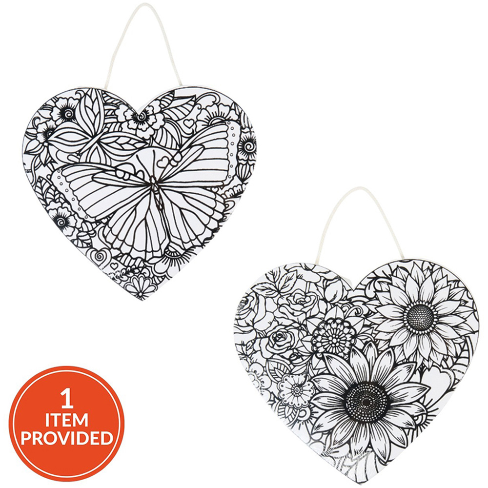 Colour Your Own Butterfly Heart Canvas Image 1
