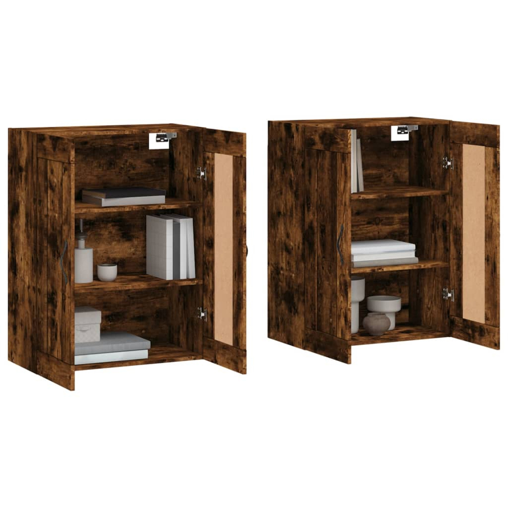 vidaXL 2 Door Smoked Oak Wall Mounted Cabinet Set of 2 Image 3
