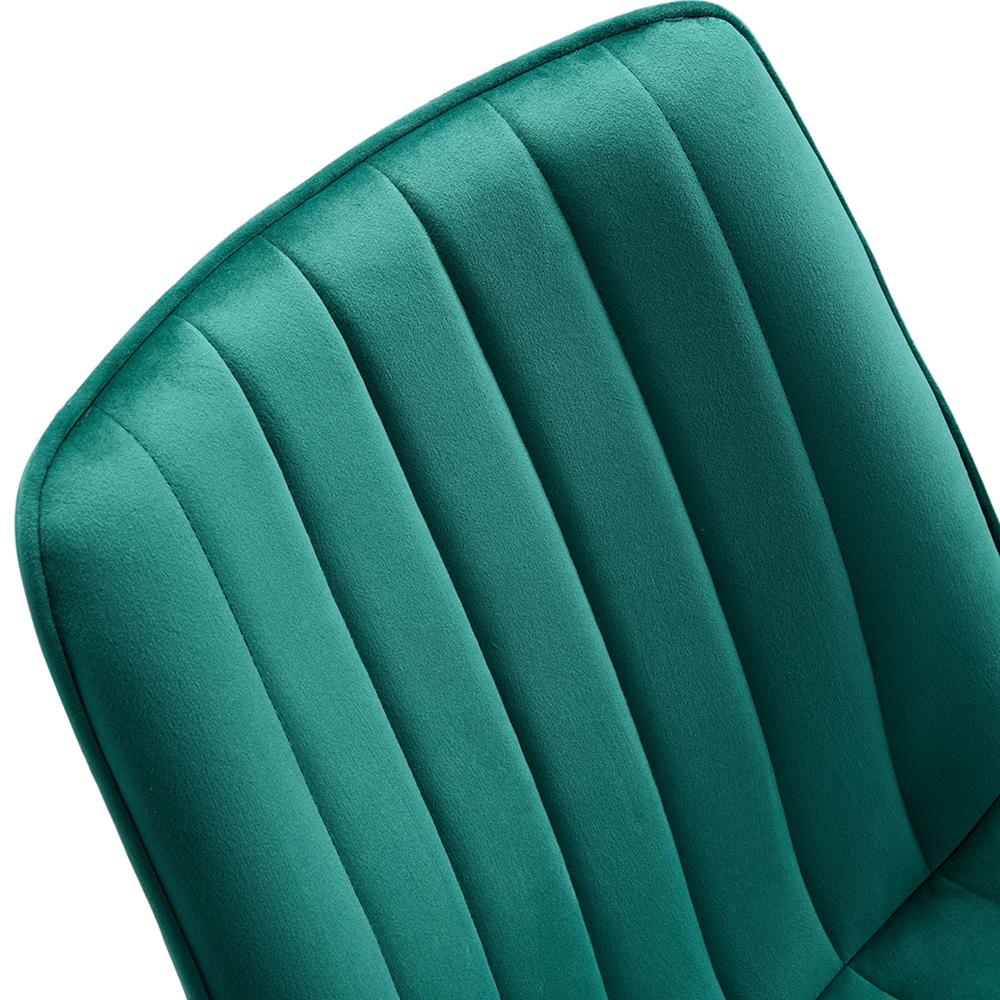 Living and Home Set of 4 Green Velvet Dining Chairs Image 7